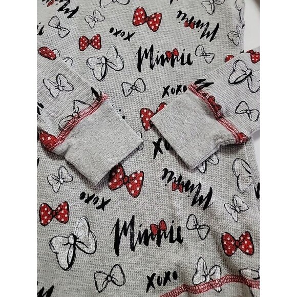 Disney Store Minnie Mouse Bows Greay Thermal LS Sz M - Picture 3 of 5